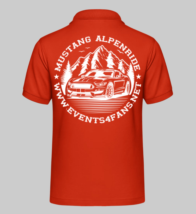 Mustang Alpenride Polo Hemd Herren rot hinten